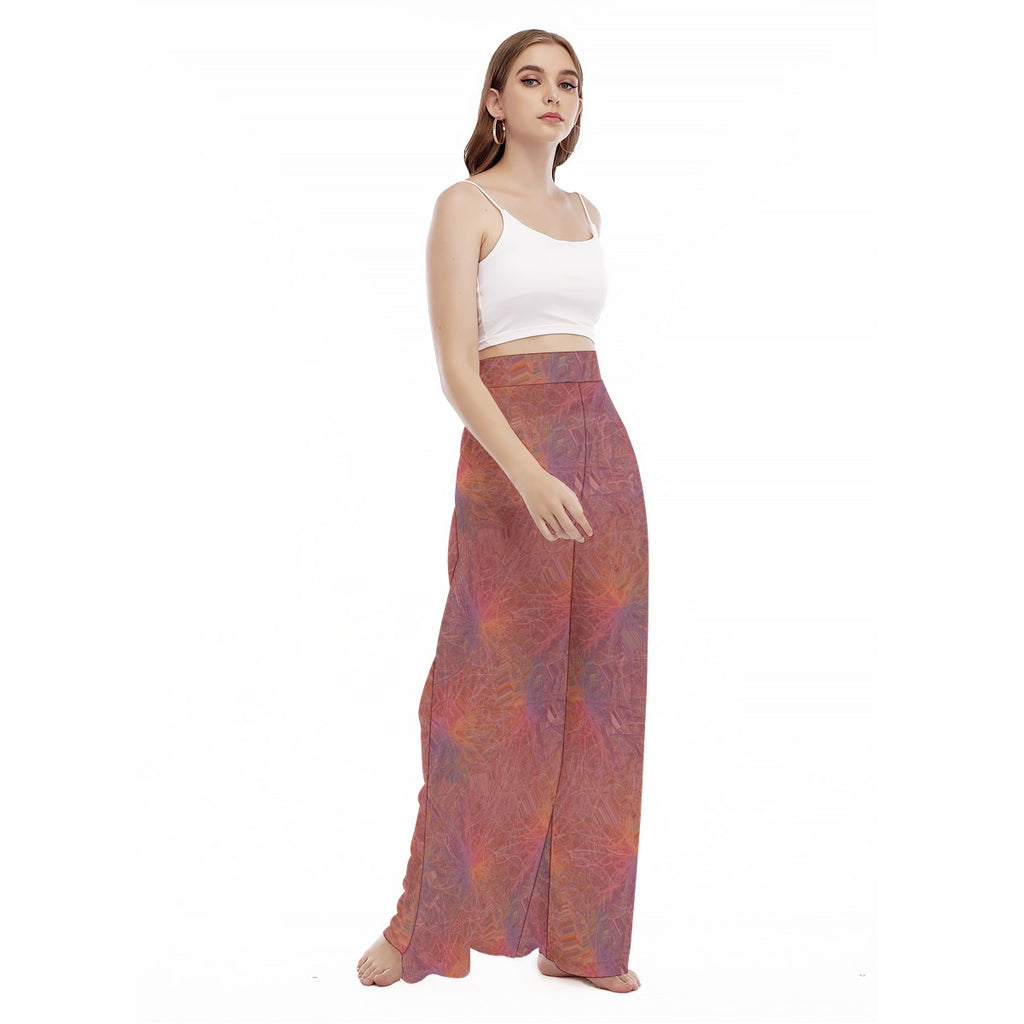 FSATS All-Over Print Women's High Waist Wide Leg Trousers