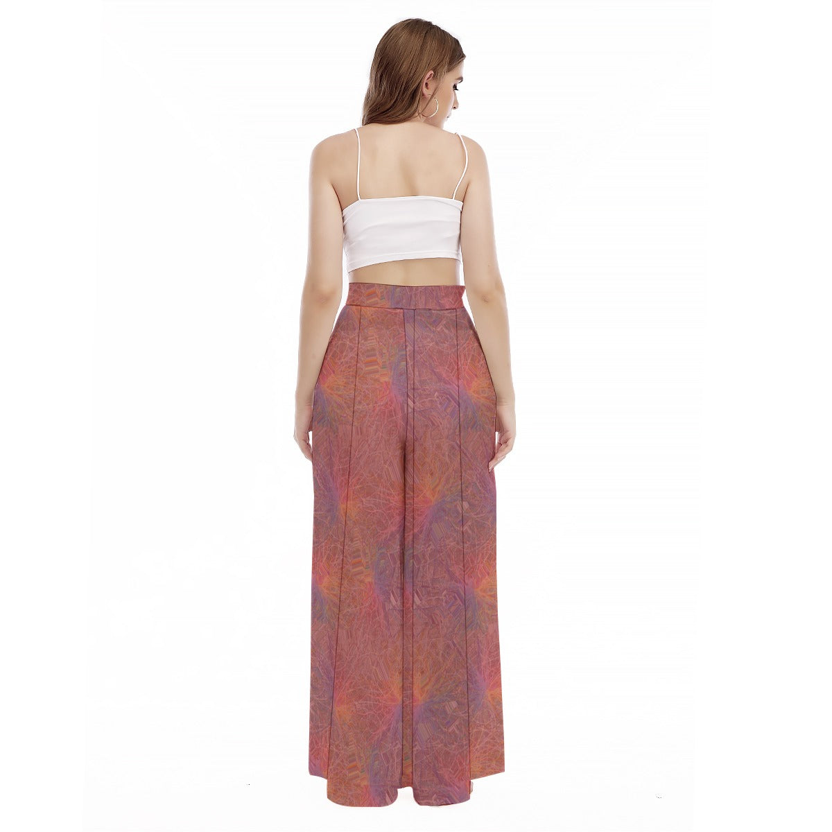 FSATS All-Over Print Women's High Waist Wide Leg Trousers