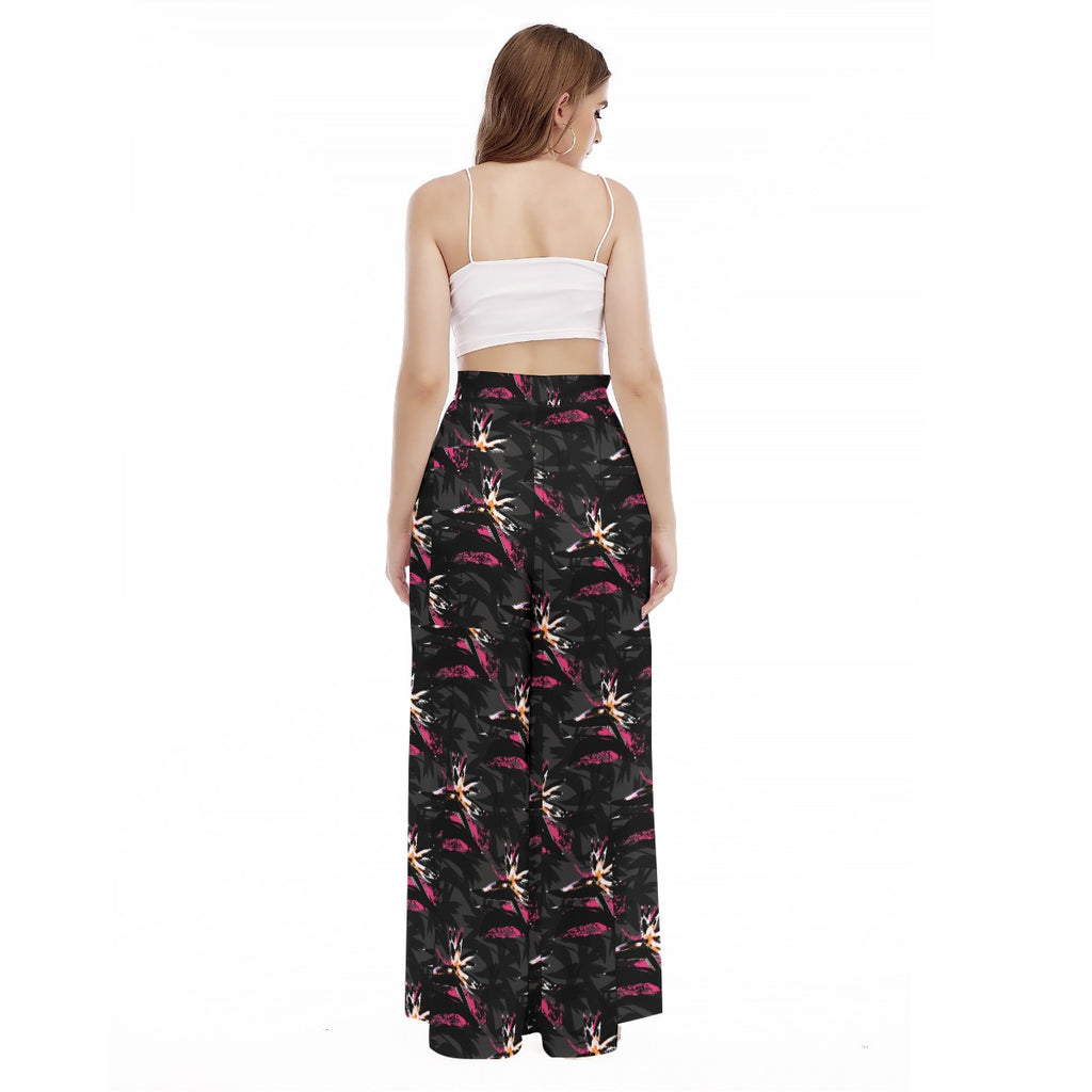Bird Of Paradise All-Over Print Women's High Waist Wide Leg Trousers