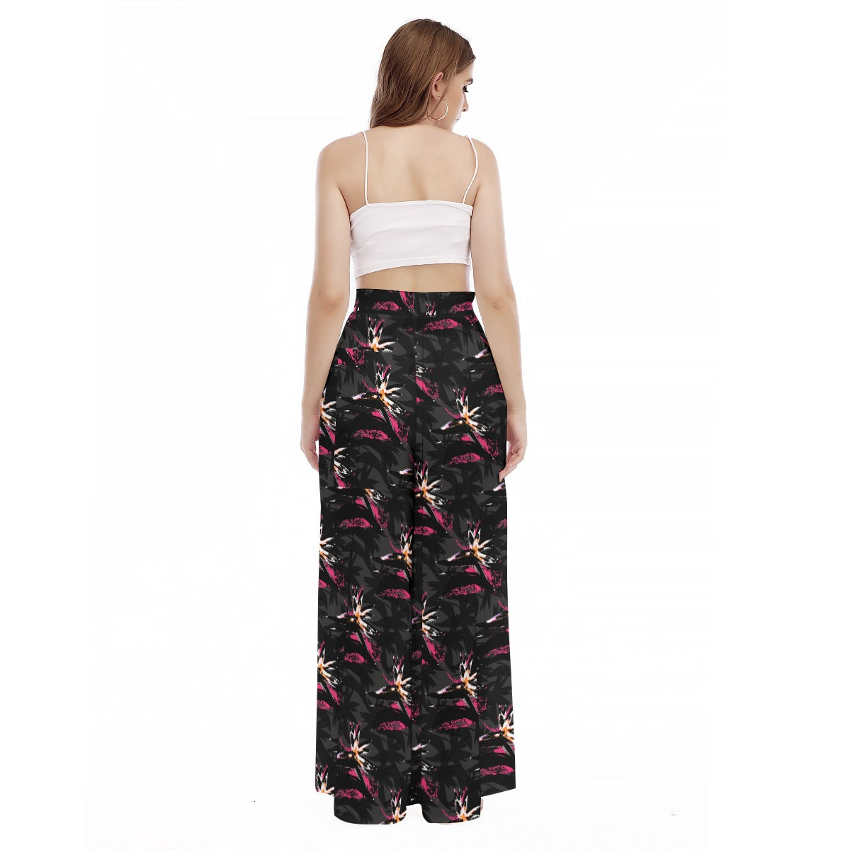 Bird Of Paradise All-Over Print Women's High Waist Wide Leg Trousers