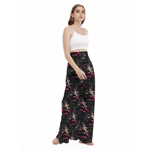 Bird Of Paradise All-Over Print Women's High Waist Wide Leg Trousers